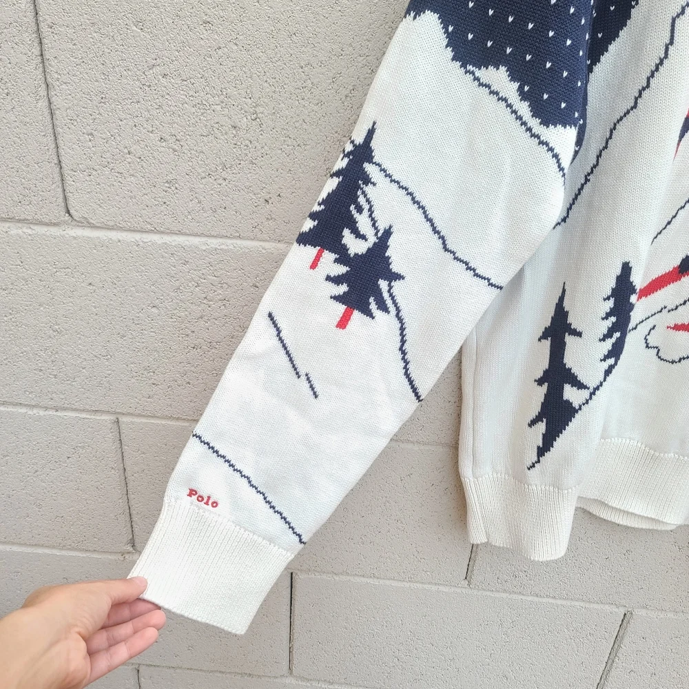 Polo Ralph Lauren | Skier Cotton Knitted Sweater Navy Multi Size Large
